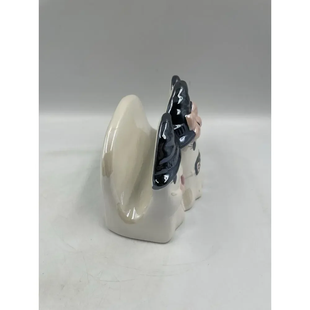 Little Village Transpac Pinkoween Ghost Trio with Witch Hats Napkin Holder NEW